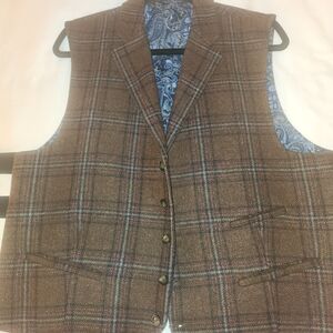 Allen Edmonds Brown Plaid Vest